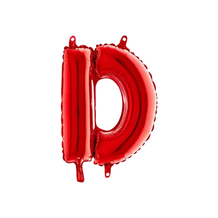 Palloncino in alluminio lettera D Rosso 36cm