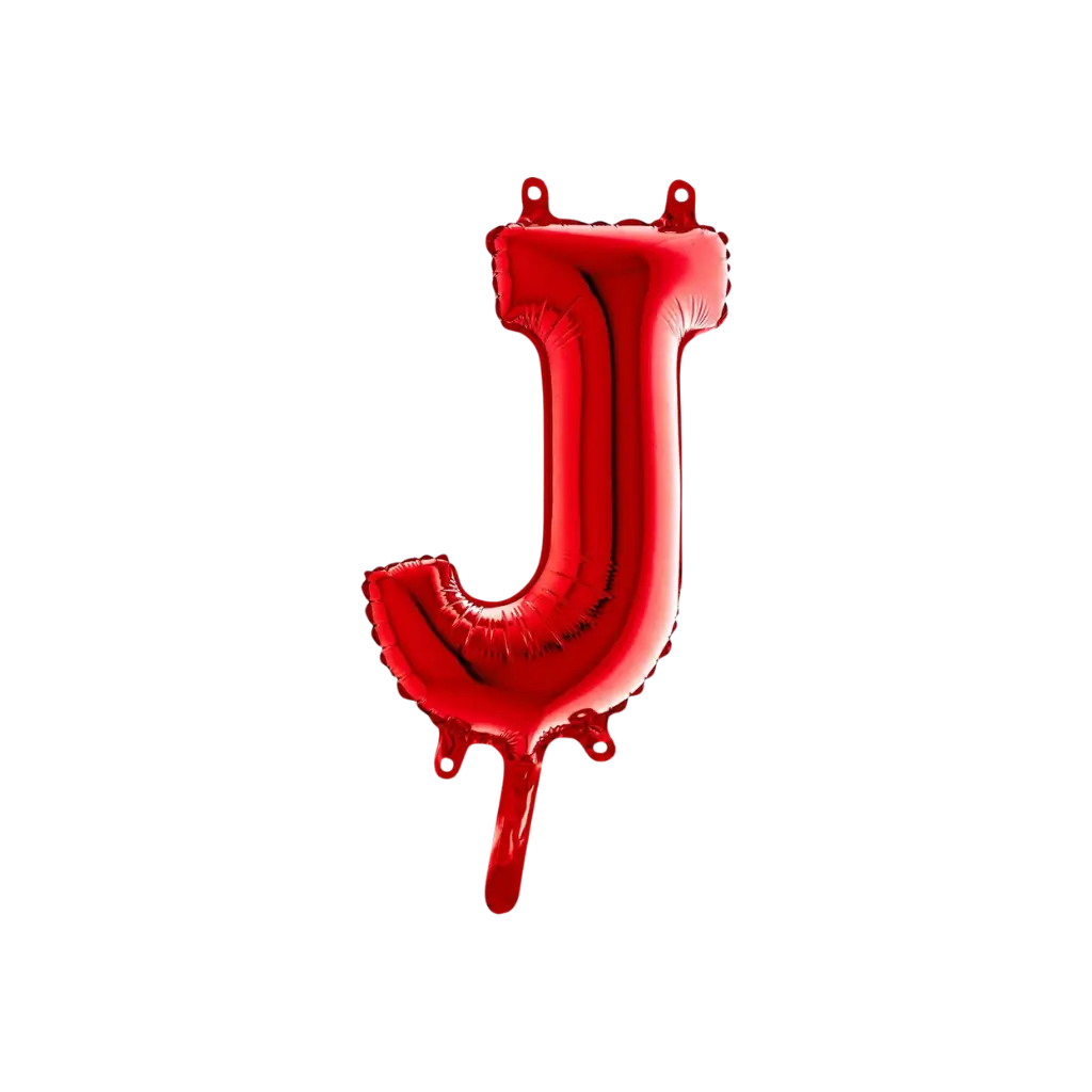 Palloncino in alluminio lettera J Rosso 36cm
