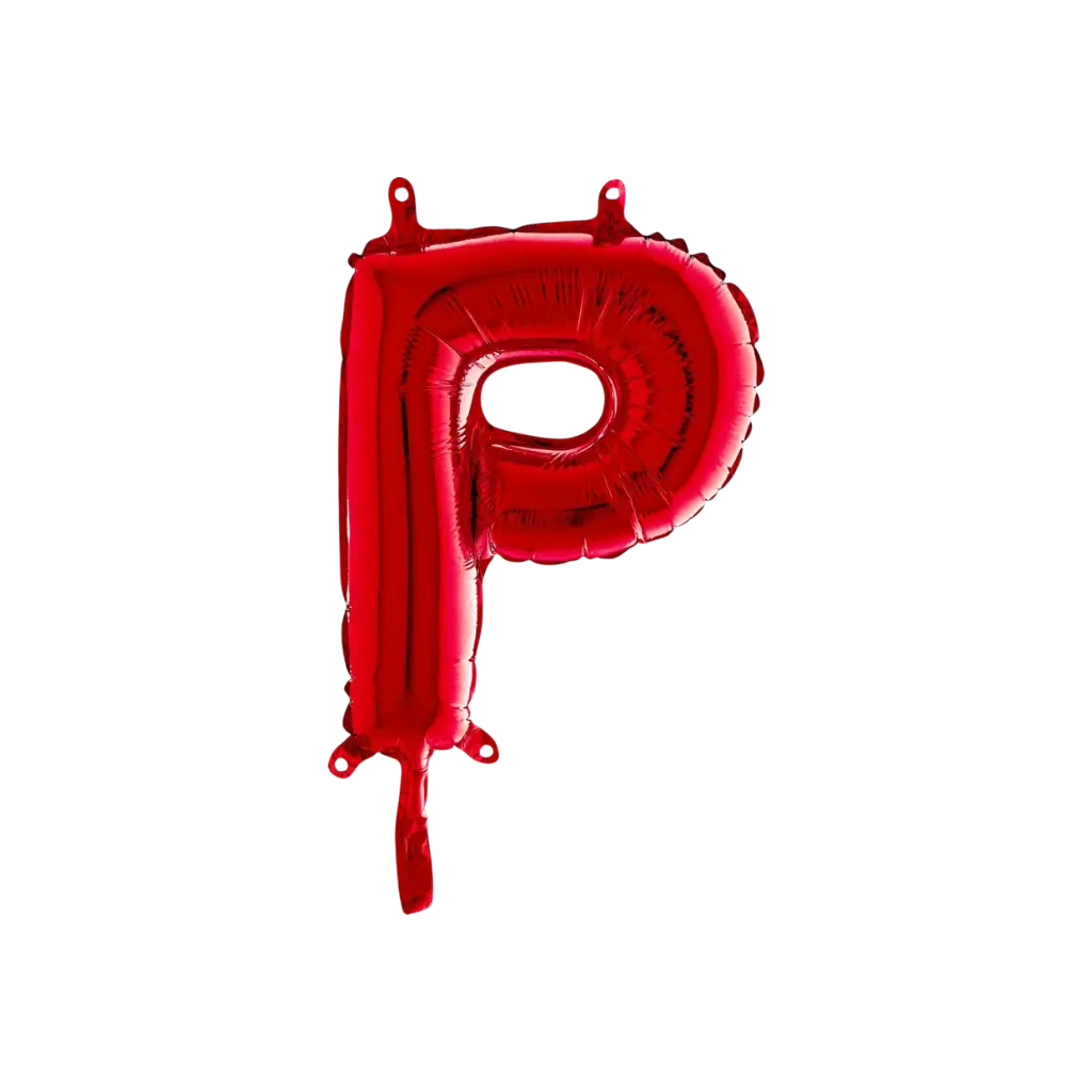 Palloncino in alluminio lettera P Rosso 36cm