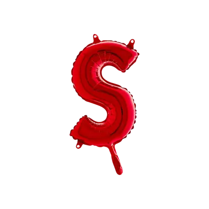 Palloncino in alluminio lettera S Rosso 36cm