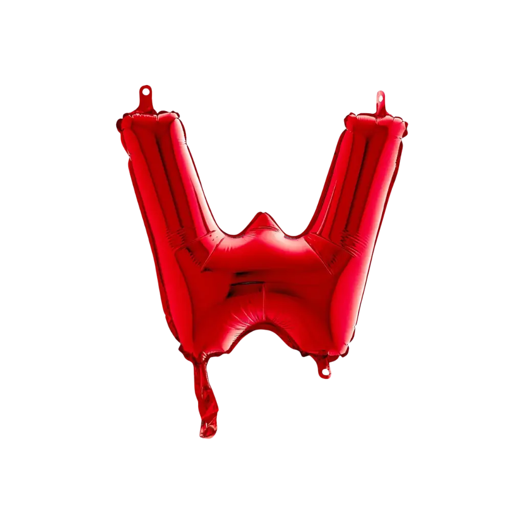 Palloncino in alluminio lettera W Rosso 36cm
