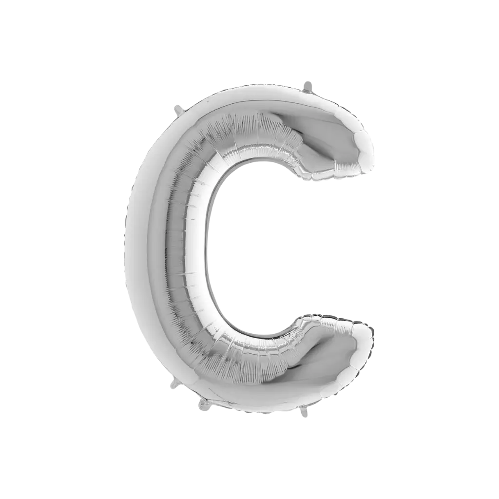 Palloncino in alluminio lettera C Argento 102cm