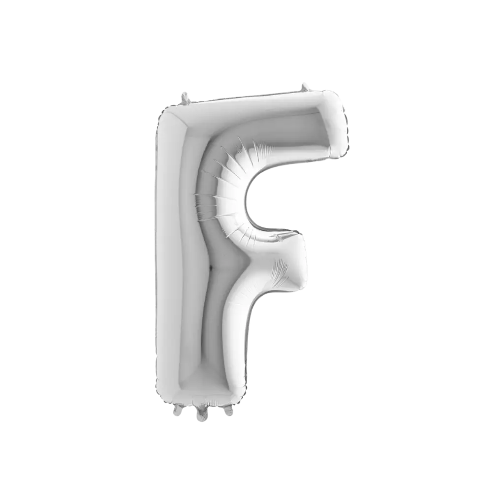 Palloncino in alluminio lettera F Argento 102cm