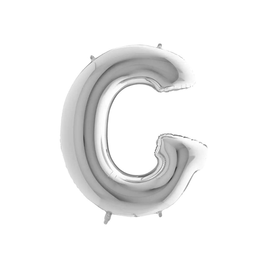 Palloncino in alluminio lettera G Argento 102cm