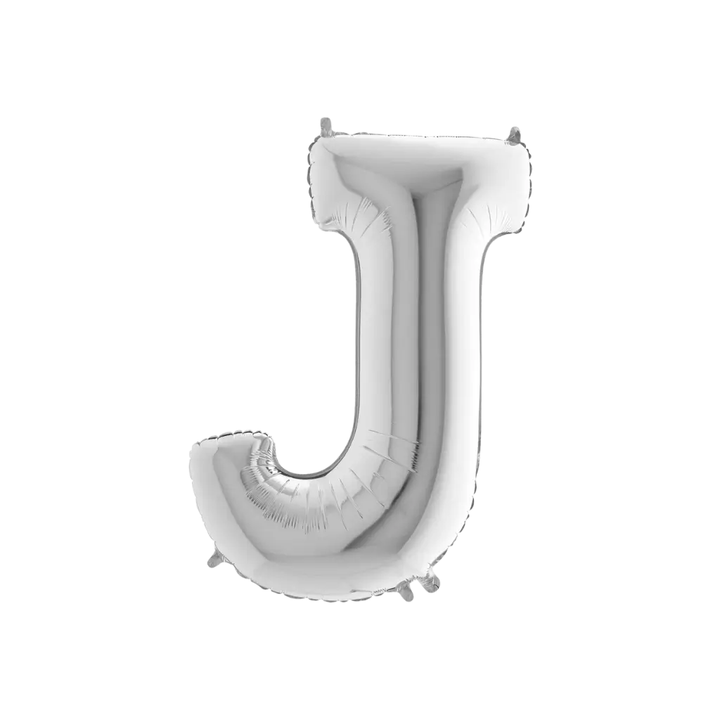 Palloncino in alluminio lettera J Argento 102cm