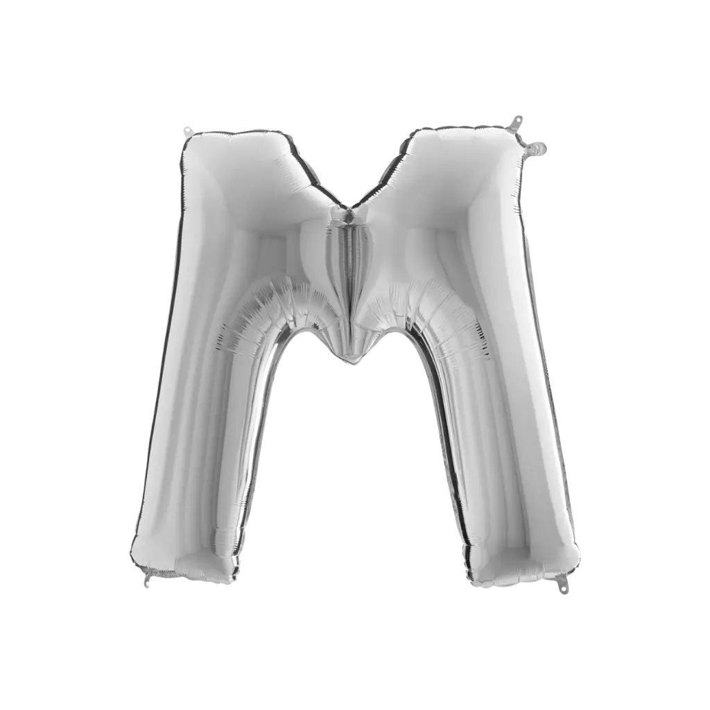 Palloncino in alluminio lettera M Argento 102cm