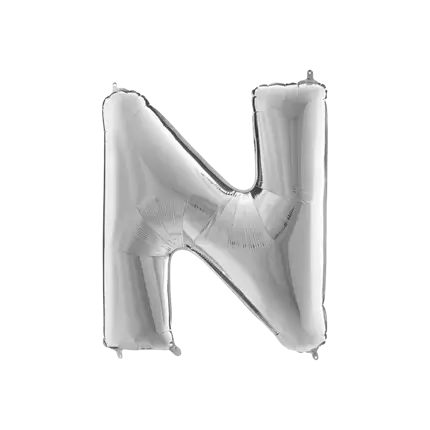 Palloncino in alluminio lettera N Argento 102cm