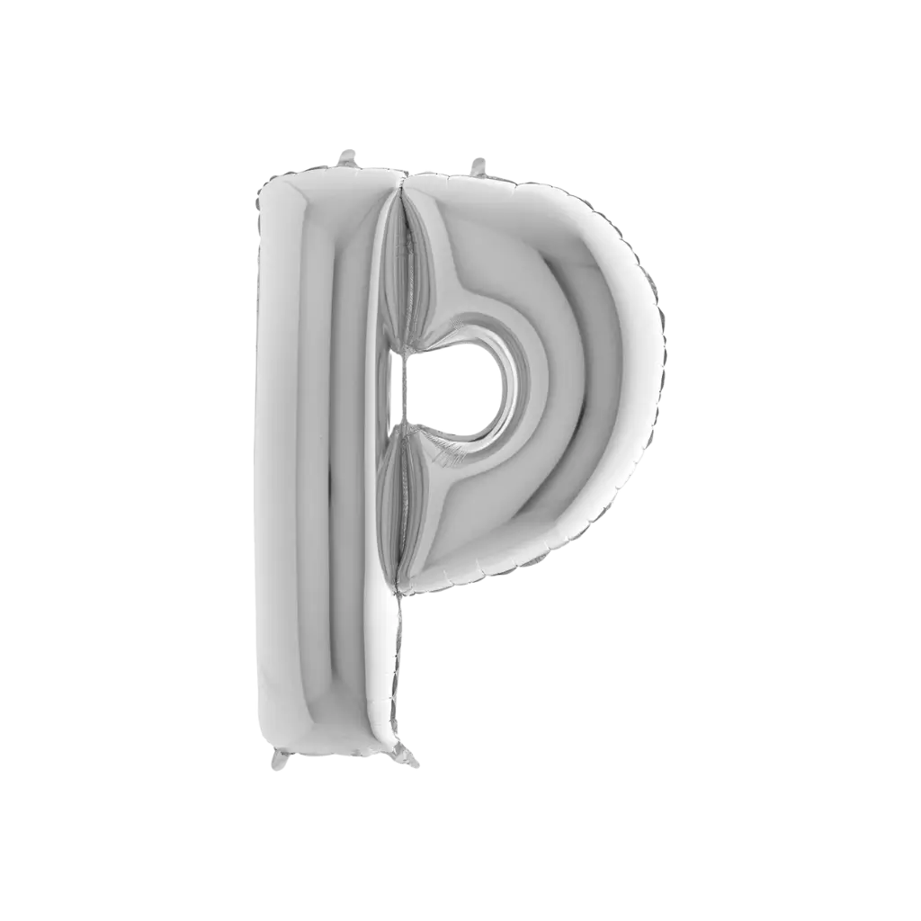 Palloncino in alluminio lettera P Argento 102cm