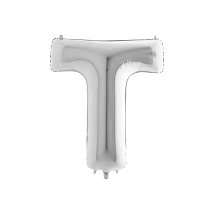 Palloncino in alluminio lettera T Argento 102cm