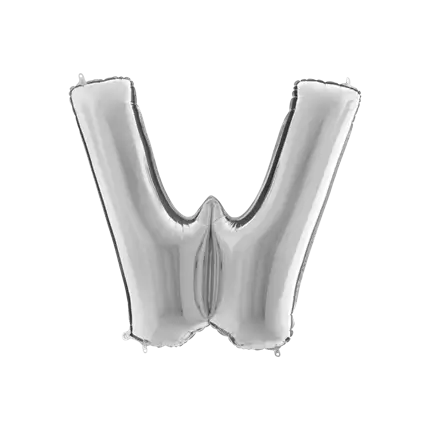 Lettera in alluminio Palloncino L Argento 102cm