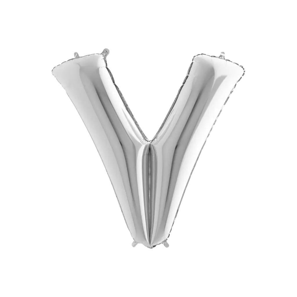Palloncino in alluminio lettera V Argento 102cm
