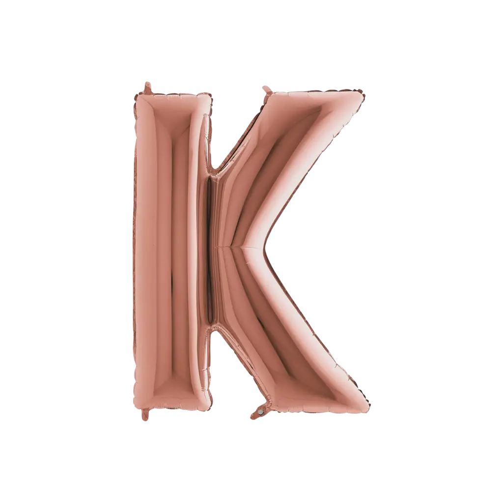 Palloncino in alluminio lettera K Oro rosa 102cm