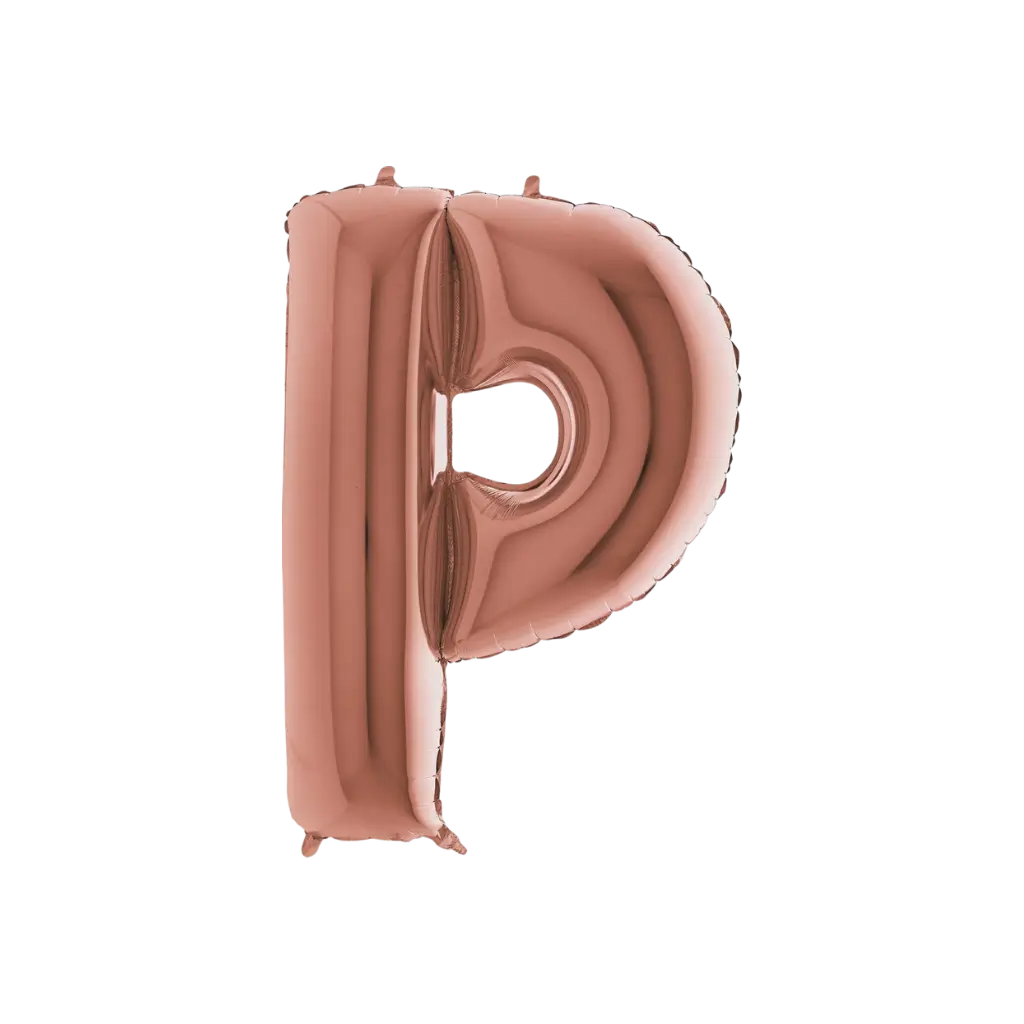 Palloncino in alluminio lettera P Oro Rosa 102cm
