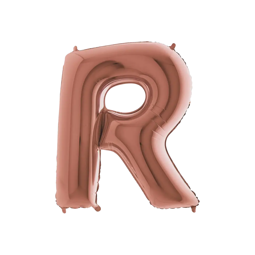 Palloncino in alluminio lettera R Oro Rosa 102cm