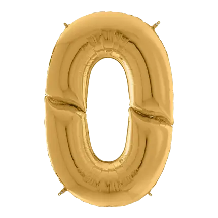 Anniversario Balloon Gigante cifra 0 Oro 163cm