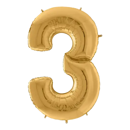 Anniversario Palloncino Giant numero 3 Oro 163cm