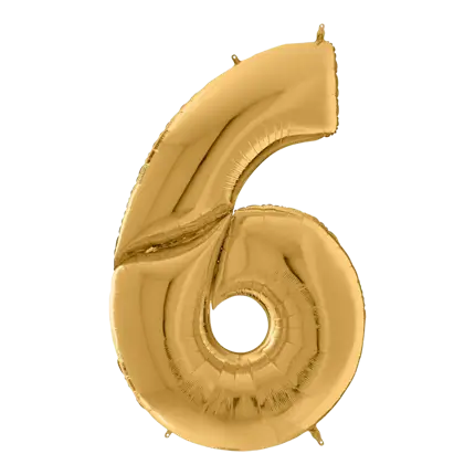 Anniversario Palloncino Giant numero 6 Oro 163cm