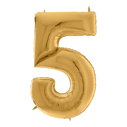 Anniversario Palloncino Giant numero 5 Oro 163cm