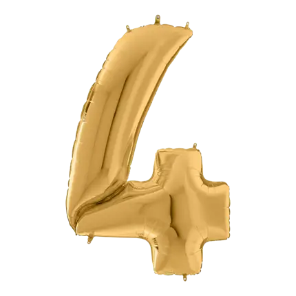 Anniversario Palloncino Giant numero 4 Oro 163cm