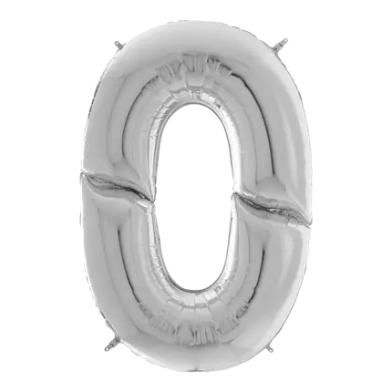 Palla di compleanno Cifra gigante 0 Argento 163cm