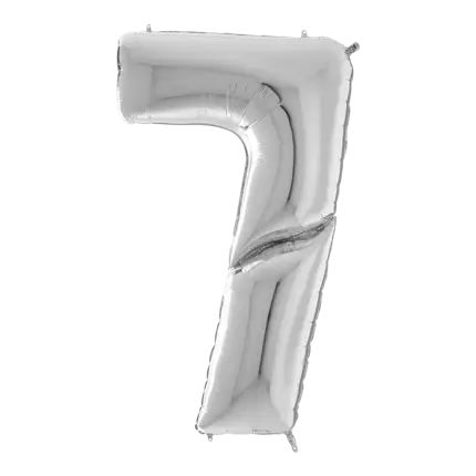 Compleanno Balloon Giant numero 7 Argento 163cm