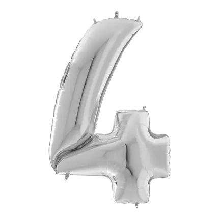 Compleanno Balloon Giant numero 4 Argento 163cm