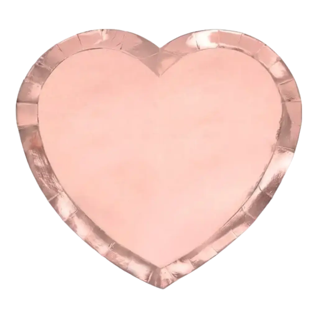 Piastra di carta a forma di cuore in oro rosa (Set di 6)