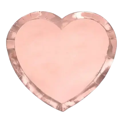 Piastra di carta a forma di cuore in oro rosa (Set di 6)