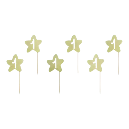 Decorazione per Cupcake 1° Compleanno glitter oro