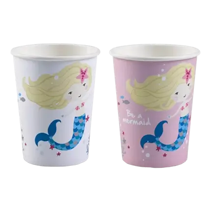 Bicchiere di carta Be a Mermaid Siren (set da 8)