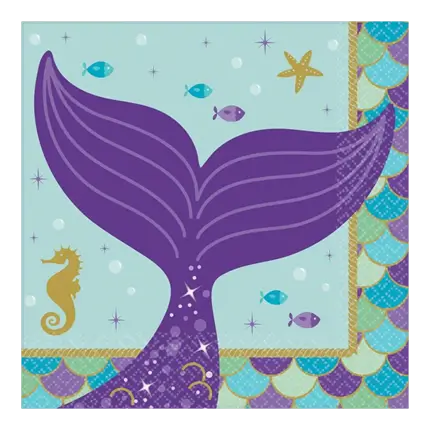 Tovagliolo sirena Let's Shellebrate 25x25cm