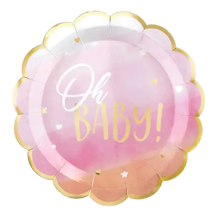 Oh Baby Girl Piatto di carta (Set di 8)