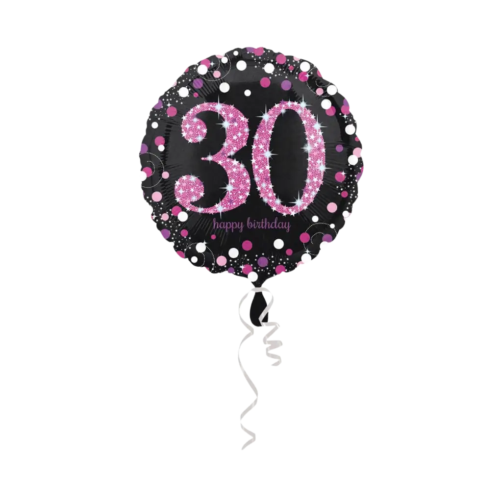 Compleanno Balloon Round 30 anni rosa