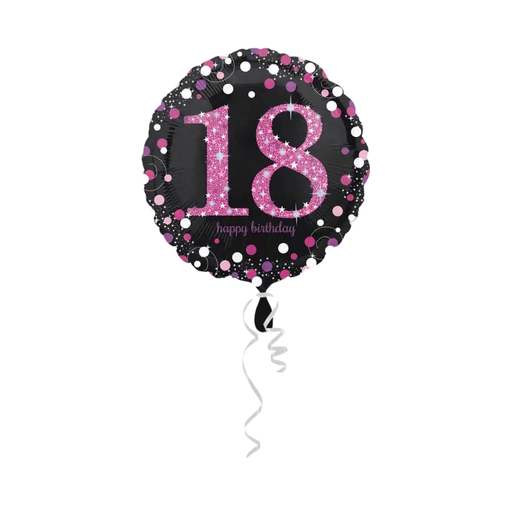 Compleanno Balloon Round 18 anni rosa