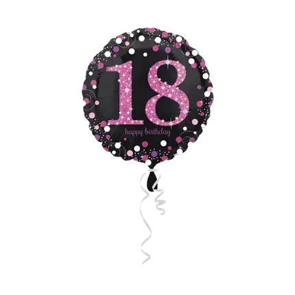Compleanno Balloon Round 18 anni rosa
