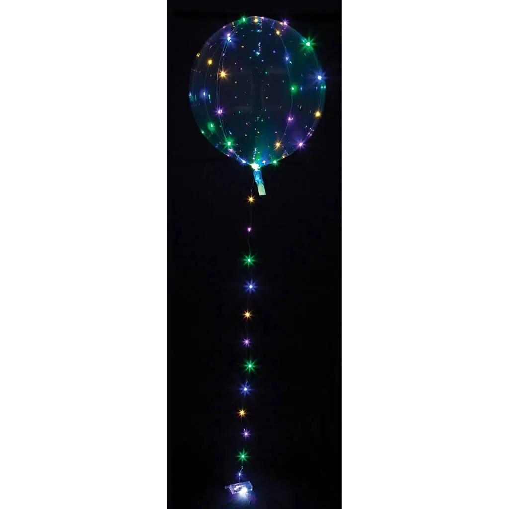 Palloncino LED multicolore trasparente ø40cm