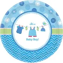 It's a Boy piatto di carta ø18cm (Set di 8)