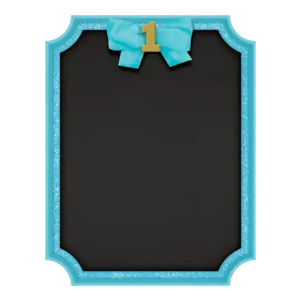 1st Birthday Lavagna con contorno blu 23x18cm