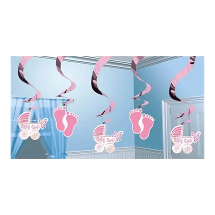 Decorazione a spirale Baby Girl 61 cm (5 pezzi)