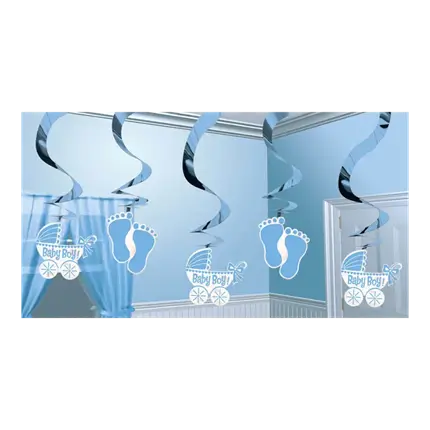 Decorazione a spirale Baby Boy 61 cm (5 pezzi)