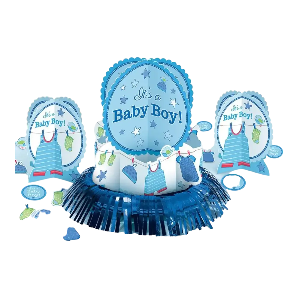 Kit decorazione tavola Baby Shower Boy (23 pezzi)