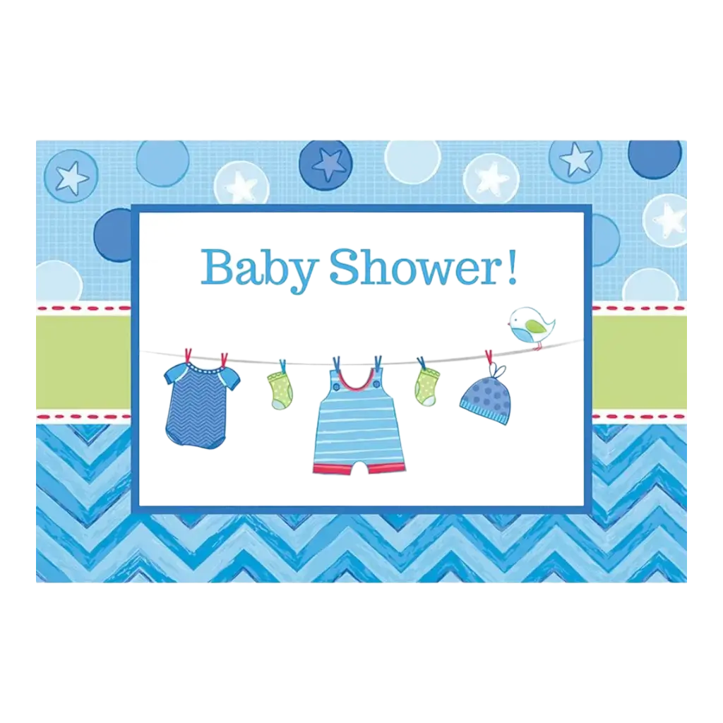 Invito + Baby Shower Wrap Boys (Set da 8)