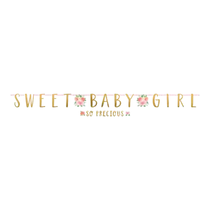 Set di 2 ghirlande floreali Sweet Baby Girl