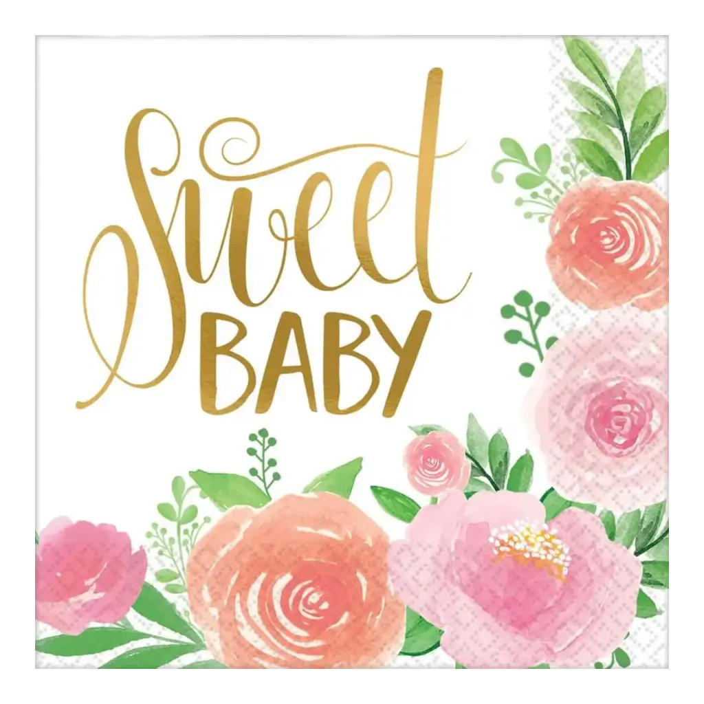 Tovagliolo di carta Sweet Baby Girl (Set di 16)