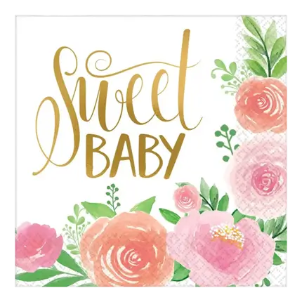 Tovagliolo di carta Sweet Baby Girl (Set di 16)