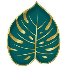 Piatto di carta a forma di foglia tropicale ø18cm (set da 8)