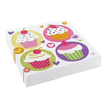 Tovagliolo di carta con motivo Cupcake (Set di 20)