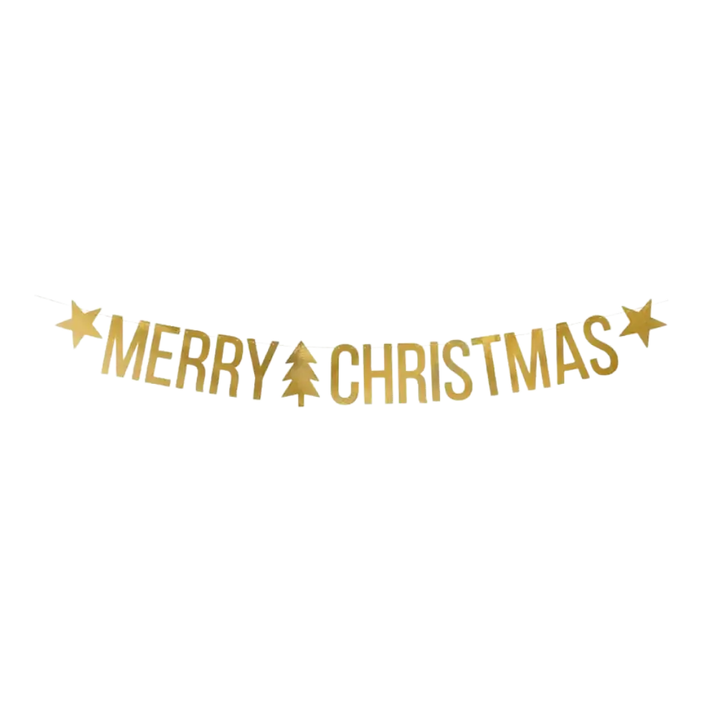 Ghirlanda di carta MERRY CHRISTMAS oro 150cm