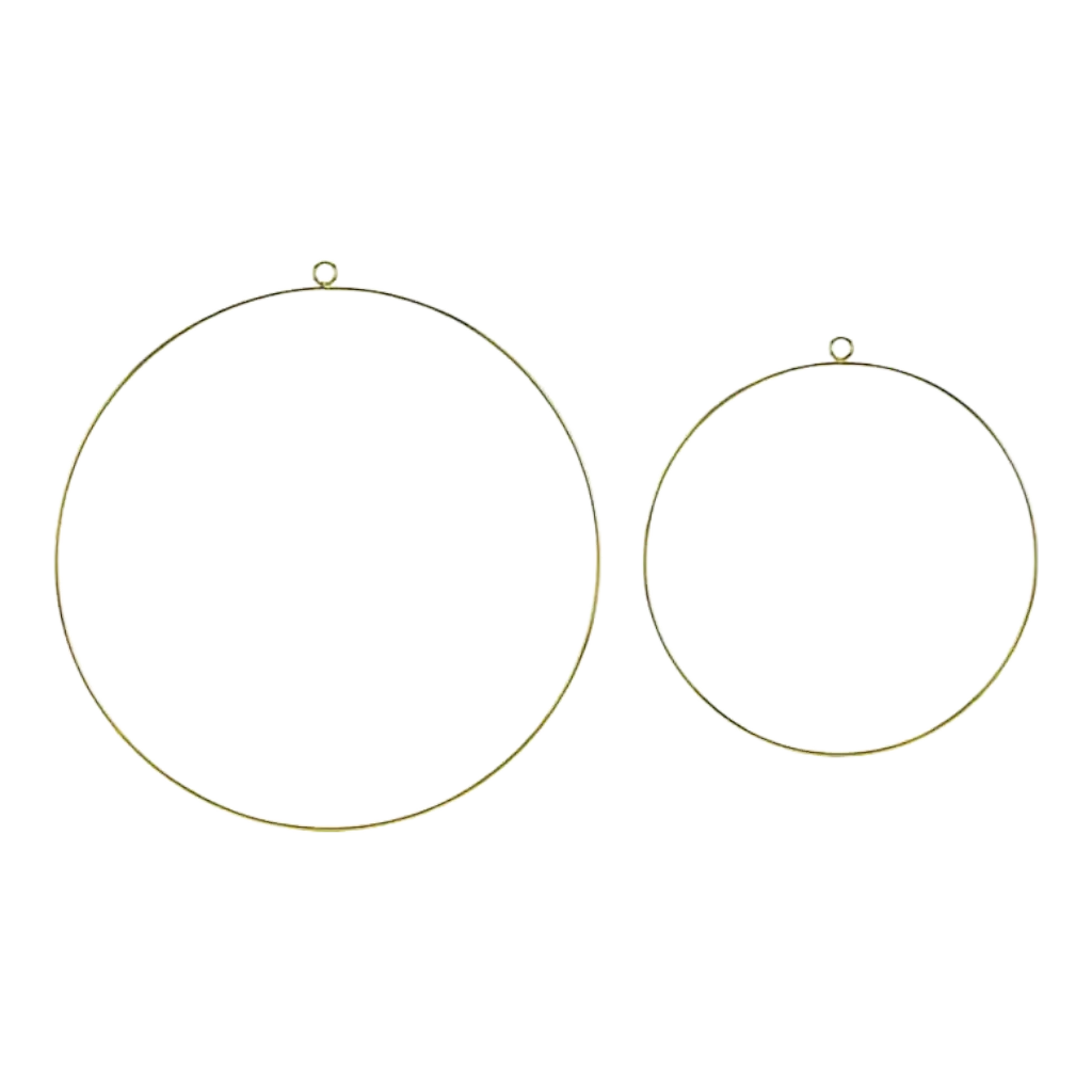 Decorazioni pendenti Orecchini a cerchio in metallo dorato (Set di 2)