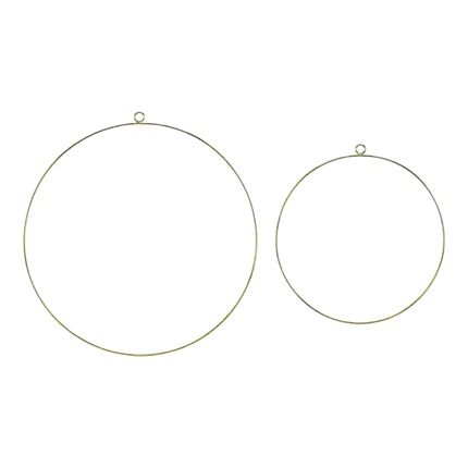 Decorazioni pendenti Orecchini a cerchio in metallo dorato (Set di 2)